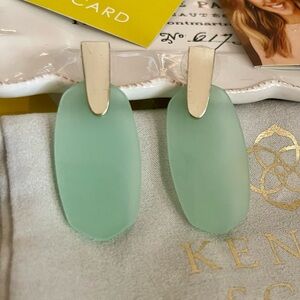 Kendra Scott Aragon Chalcedony Green Drop Earrings